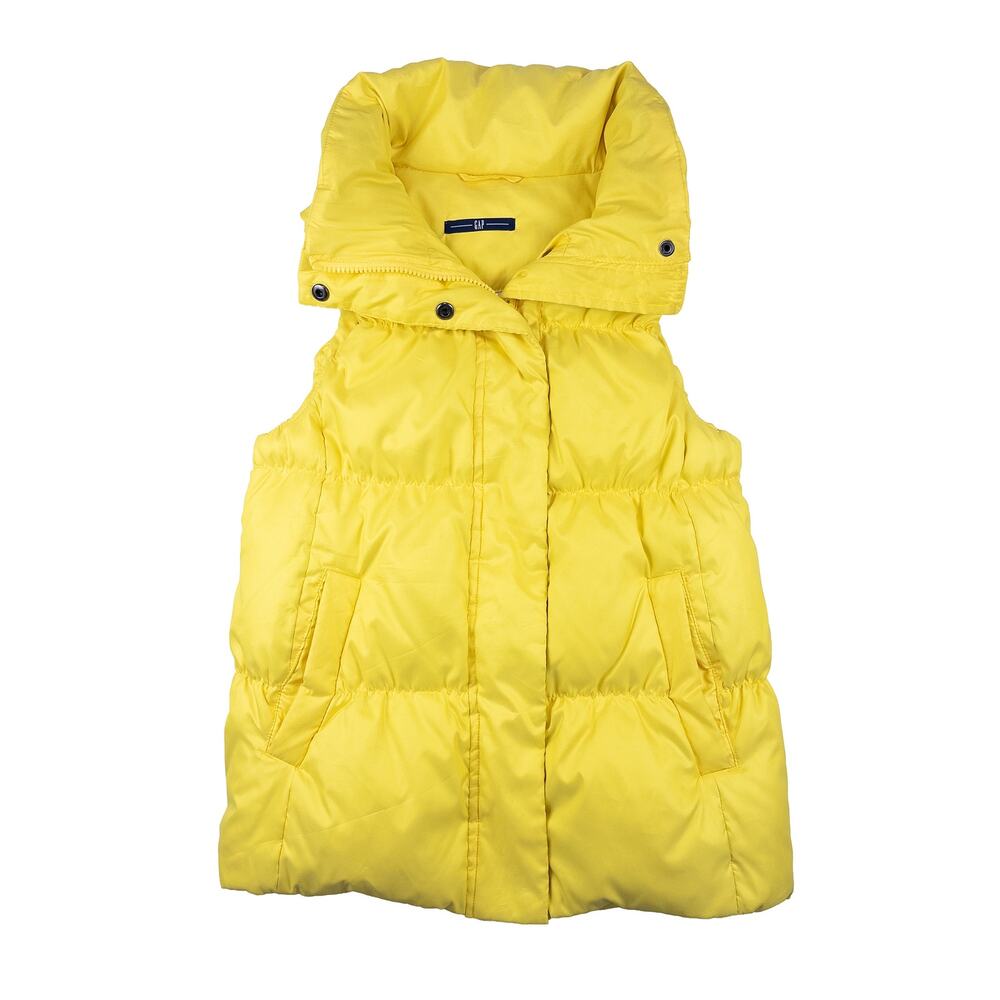 Y2K GAP Down Puffer Vest Women S Yellow 00s Winter Gorpcore Streetwear Retro